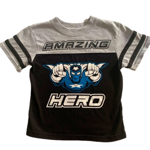 Garanimals Amazing Hero Blue Black Gray Short Sleeve Toddler Tshirt Size 3T